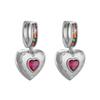 HECHENG,New Rainbow CZ Huggie Hoop Earrings for Women Gold Plated Crystal Heart Star Drop Earring Statement Fashion Zircon Gift