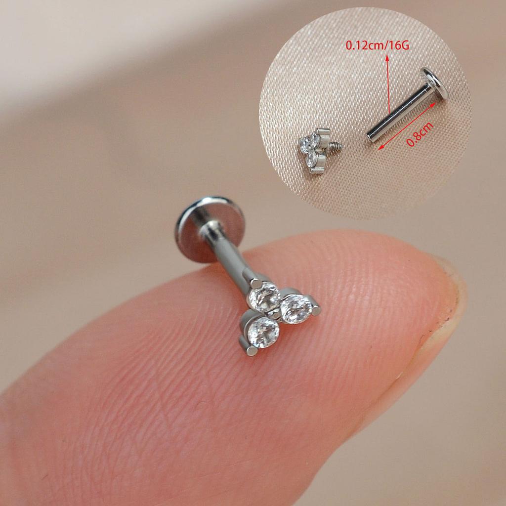 1PC Titanium Stainless Steel Earrings Tiny Butterfly Leaf Flat Rook Lobe Cartilage Snug Helix Couch Tragus Labre Piercing 16G