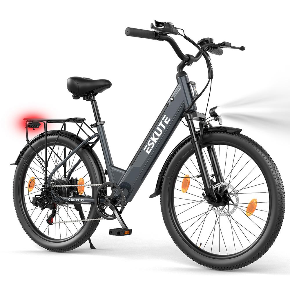 Electric Bicycle ESKUTE C100 26" 250W Motor LCD Display 36V 13AH City Ebike For Adult Top Speed 25Km/h Disc Brake
