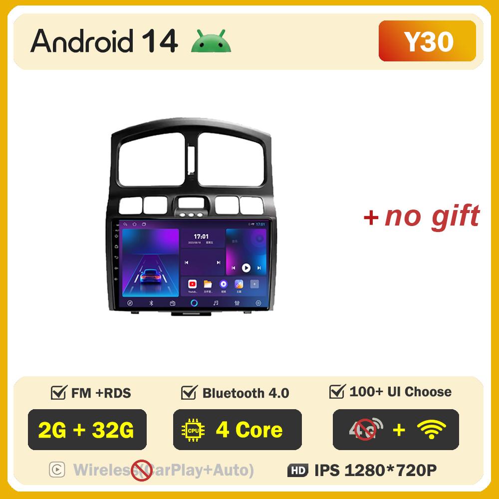 

Автомобильный экран Carplay для Hyundai Santa Fe SM 2000 - 2012 Android 14 сенсорный экран интеллектуальные автомобильные системы авторадио Wifi/ 5G Wifi