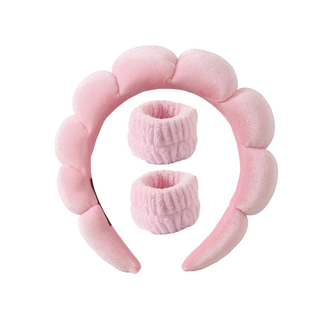 3Pcs/Set Wash Face Headbands For Women Coral Fleece Hair Bands Cuff Waterproof Bands Absorbent Wristbands Head Band Hair Parts