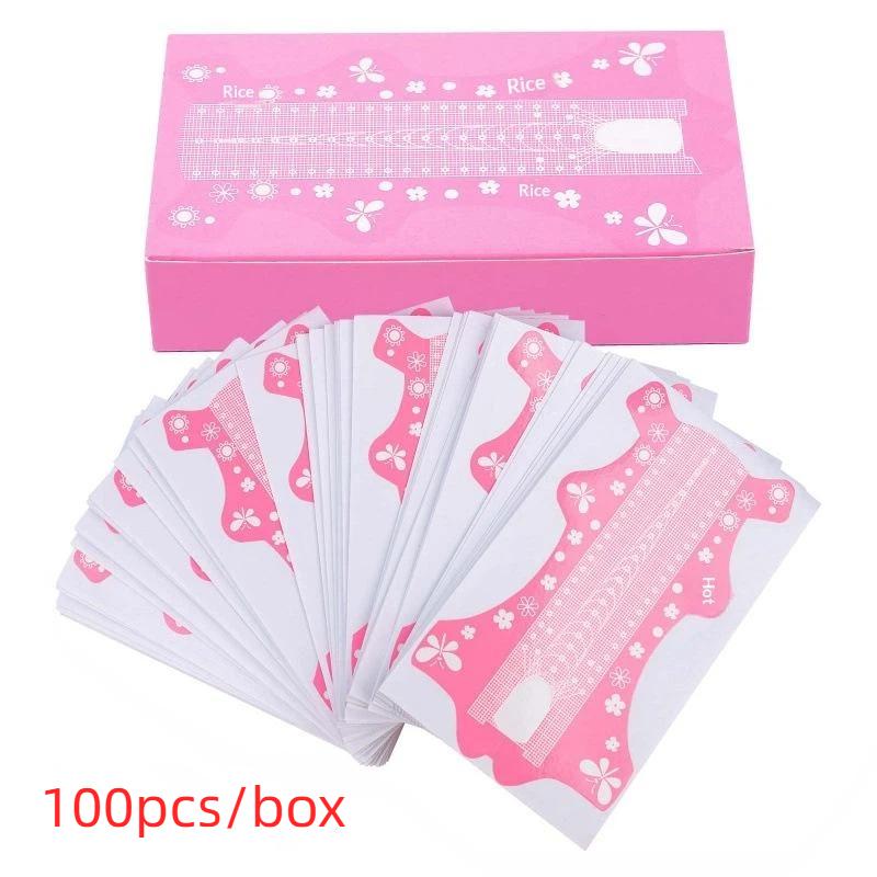 Nail Forms Tips 50/100Pcs Self-Adhesive Disposable Stickers for Acrylic Nail Extension Home DIY Manicure Salon Use