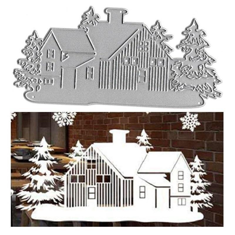 Christmas House Metal Cutting Dies Set for DIY Scrapbooking Greeting Card Making Paper Embossing Craft
