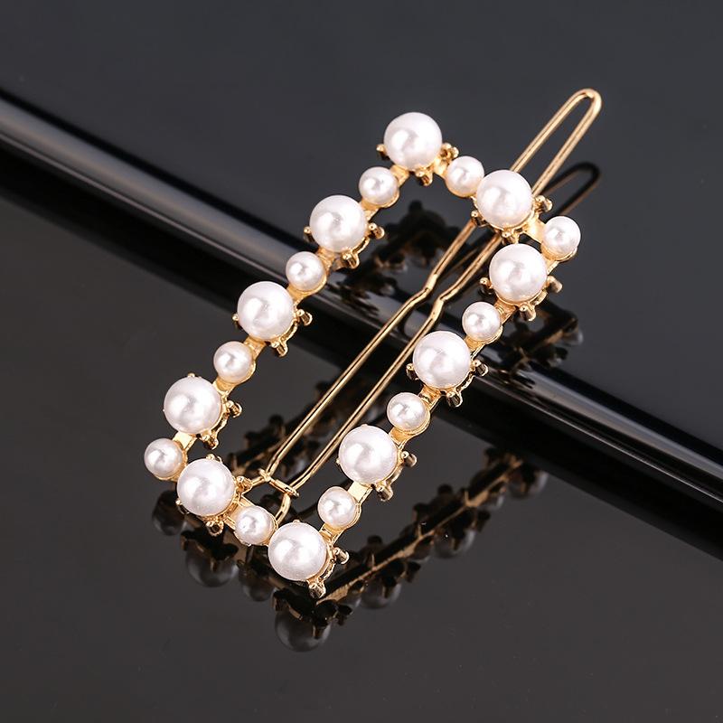 New Fashion Metal Love Heart Hair Clip Elegant Pearl Round Barrette for Women Girls Sweet Hairpins Barrettes Hair Accessories