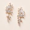 Elegant Zircon Leaf Tassel Earrings for Women - Stylish European & American Design