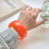Verlaufendes halbtransparentes Harzarmband – Modisches breites rundes Armband für Damen, farbecht