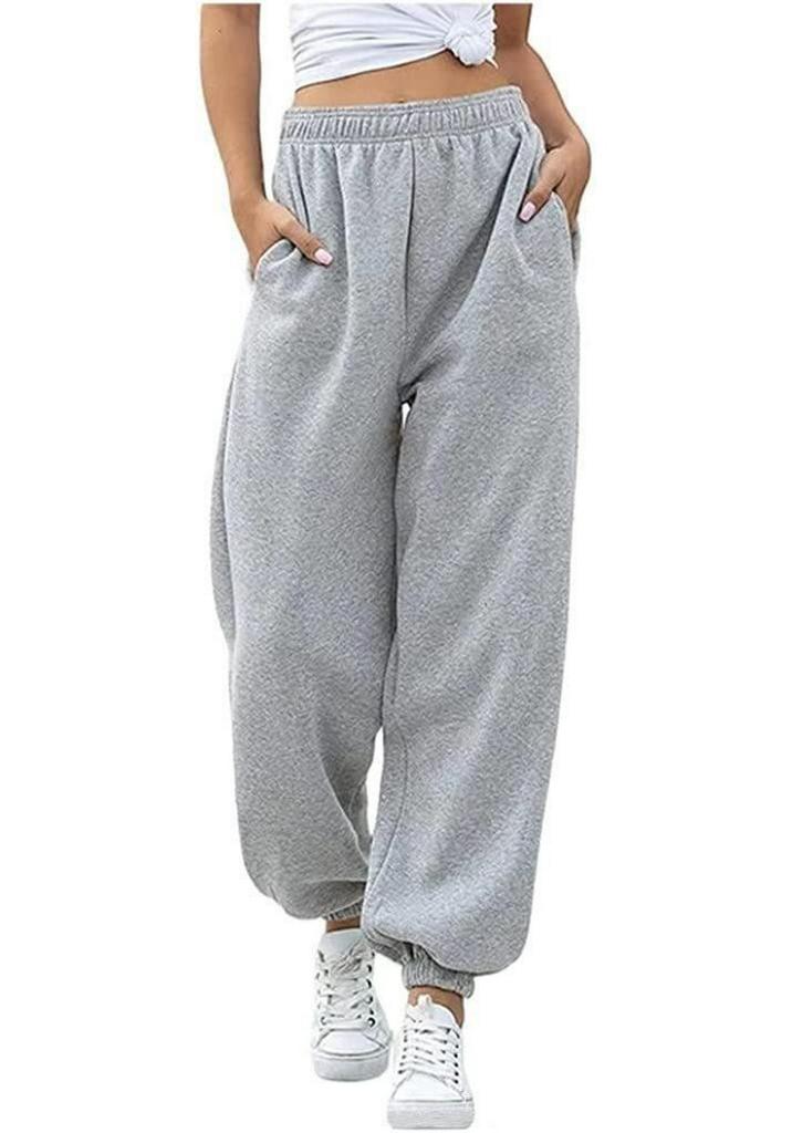 Dames Hoge Taille Casual Veelzijdige Joggingbroek met Manchetten – Europese en Amerikaanse Stijl