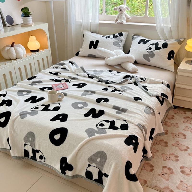 Encrypted High Weight Milk Plush Blanket, Cloud Mink Velvet Printed Cover Blanket, Can Sleep Naked Blanket