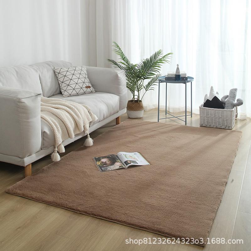 Modern Imitation Rabbit Fur Carpet for Living Room and Bedroom – Cute, Washable, Customizable, Full-Cover Floor Mat