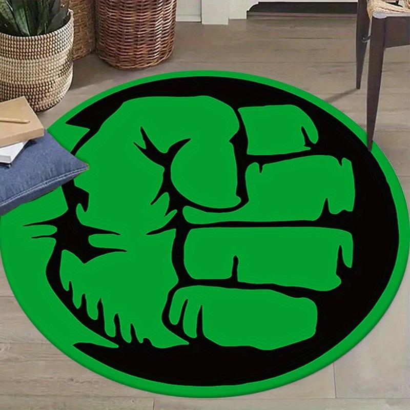 1pz Tappeto Rotondo Marvel Hulk Antiscivolo, Lavabile in Lavatrice in Poliestere per Arredamento Soggiorno & Camera da Letto