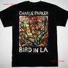 New Charlie Parker Bird In LA Unisex T Shirt Black Cotton All Sizes XZ Vintage Washed Stretched Slightly Top For Everyday Wear