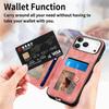 For iPhone 17 Pro Retro PU Leather Case Phone Cover with RFID Blocking Card Holder   /   Ring Holder