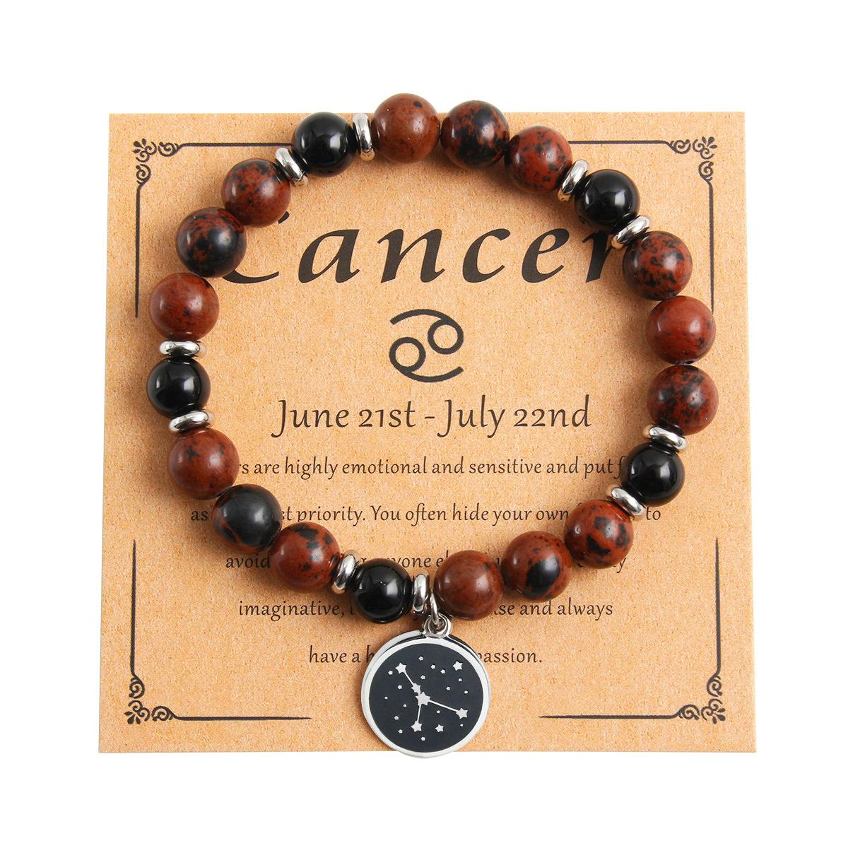 Круглый кулон «Двенадцать созвездий» из натурального камня, браслет из бисера, счастливый подарок, женский персонализированный креативный браслет, модные украшения