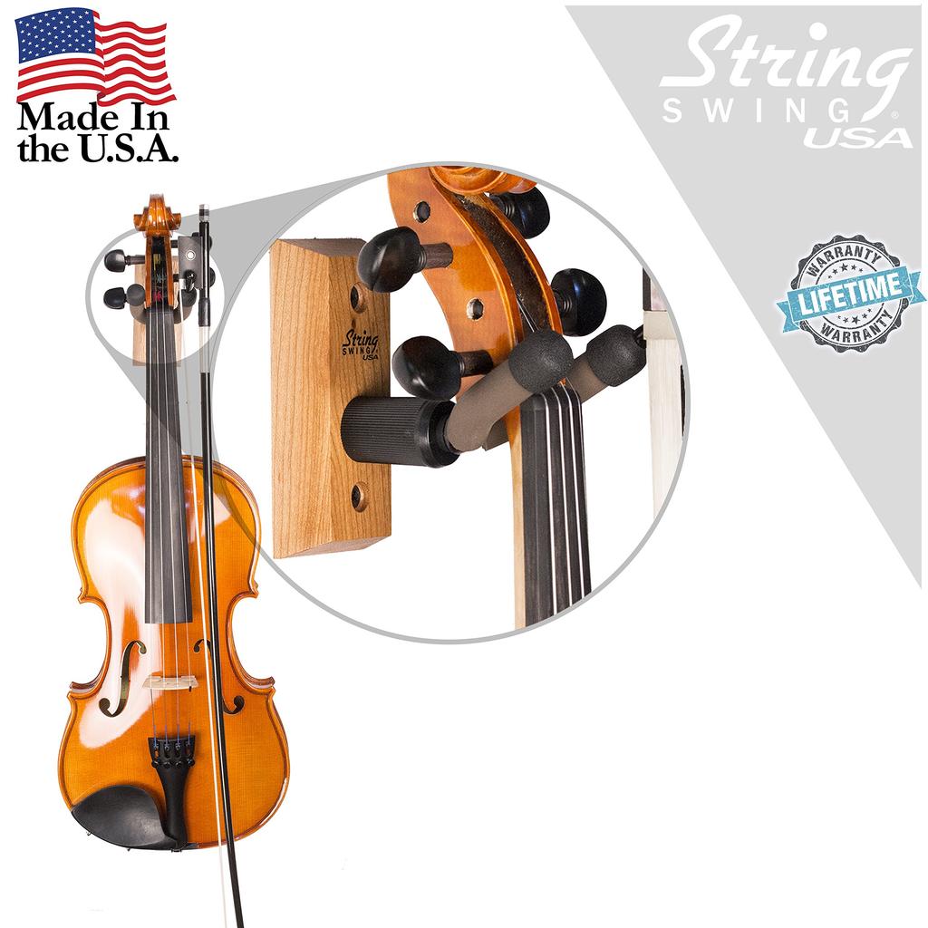 String Swing Home Studio Cherry Hardwood Violin Wall Hanger - CC01V-C &