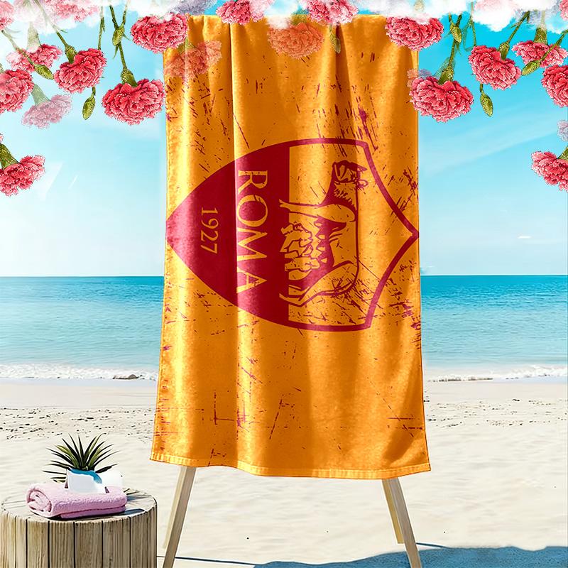 Associazione Sportiva Roma2 Print Beach Towel, Large Soft Quick Dry Towel for Beach Camping Swimming