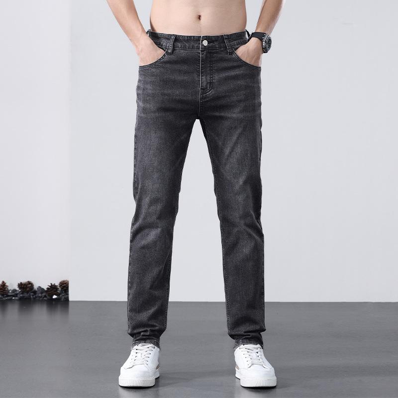 Primăvară și Vară Nou Jeans și Pantaloni pentru Bărbați din Bumbac Pur Slim Drepți Elastici Bărbați