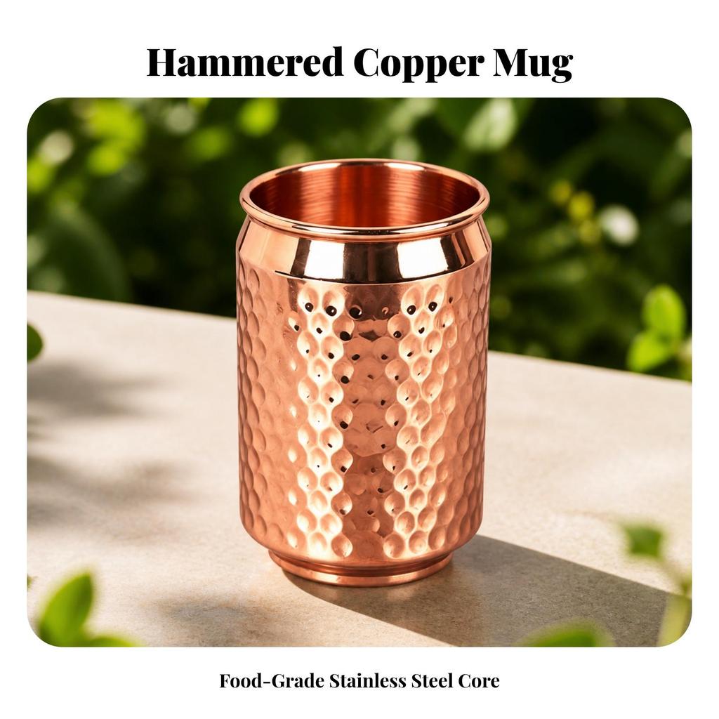 Copper Plated Cup Hammered Mug Seamless for Party Parties, Everyday Dining