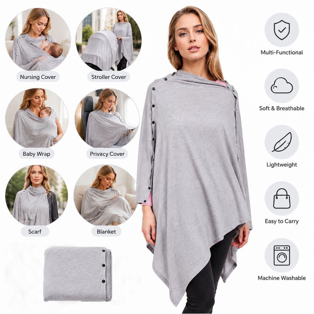 Button Closure Nursing Cover Breathable Nursing Shawl Jeans Pants Decor Breastfeeding Cover