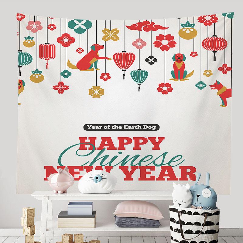 С Рождеством красный с Новым годом гобелен фон спальня гостиная персонализированная — фото 6