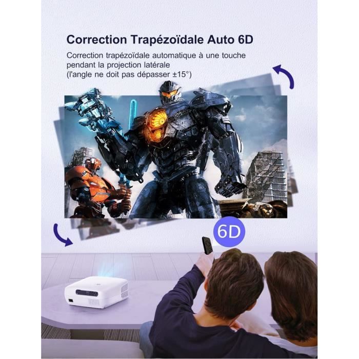 Vidéoprojecteur 5G WiFi Bluetooth Full HD 1080P, 9800 Lumens WiMiUS Projecteur 4K Supporté Correction Trapézoïdale 6D Auto Avec 4