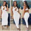 Backless Sleeveless Mid-Length Sexy Hollow Out Dress for Women 