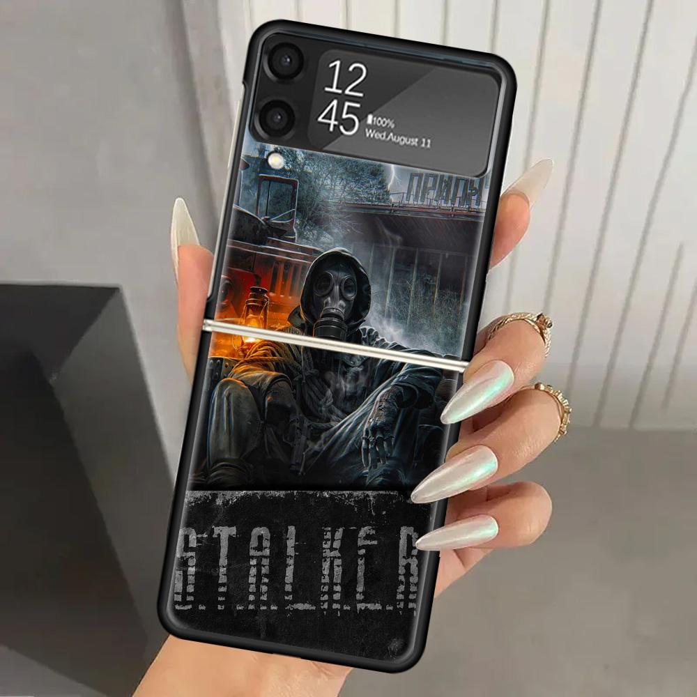 Game S-Stalker Hard PC Phone Case For Samsung Galaxy Z Flip 7 6 5 4 3 Black ZFlip7 ZFlip6 Flip5 Flip4 Flip3 5G Print Cover