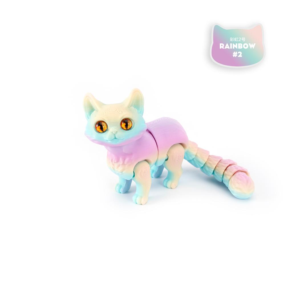 3D Printing Kitten Joint Flexible and Retractable Movable Children's Gift Toy Model Car Ornament Figure Cute Cat