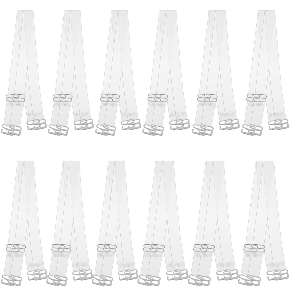 Buy 12 Pairs Invisible Clear Bra Straps NonSlip Adjustable Replacement Transparent at