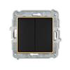 Double Switch Without Frame Karlik Mini, Matt Black/gold