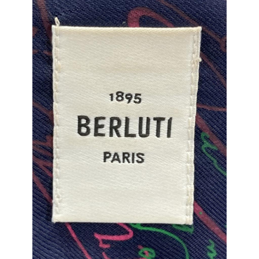 berluti Multicolor Calligraphy Silk Long Sleeve Shirt tops 39 multicolorUsed