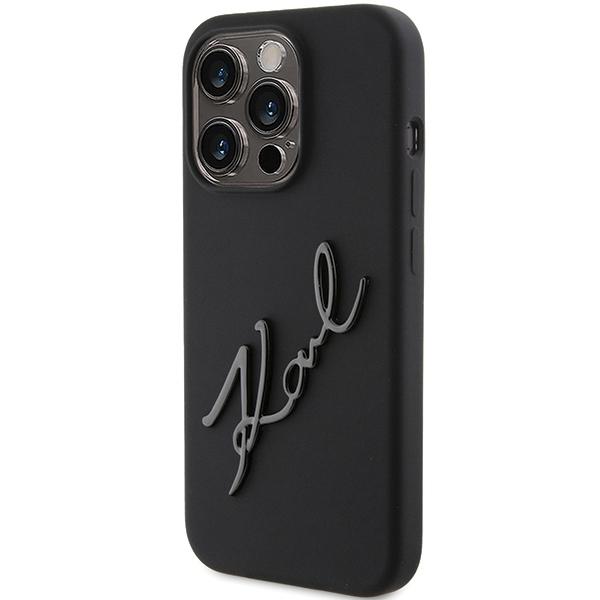 Karl Lagerfeld KLHCP15LSKSBMCK iPhone 15 Pro 6,1" schwarz/schwarz Hartschale Silikon Karl Schriftzug