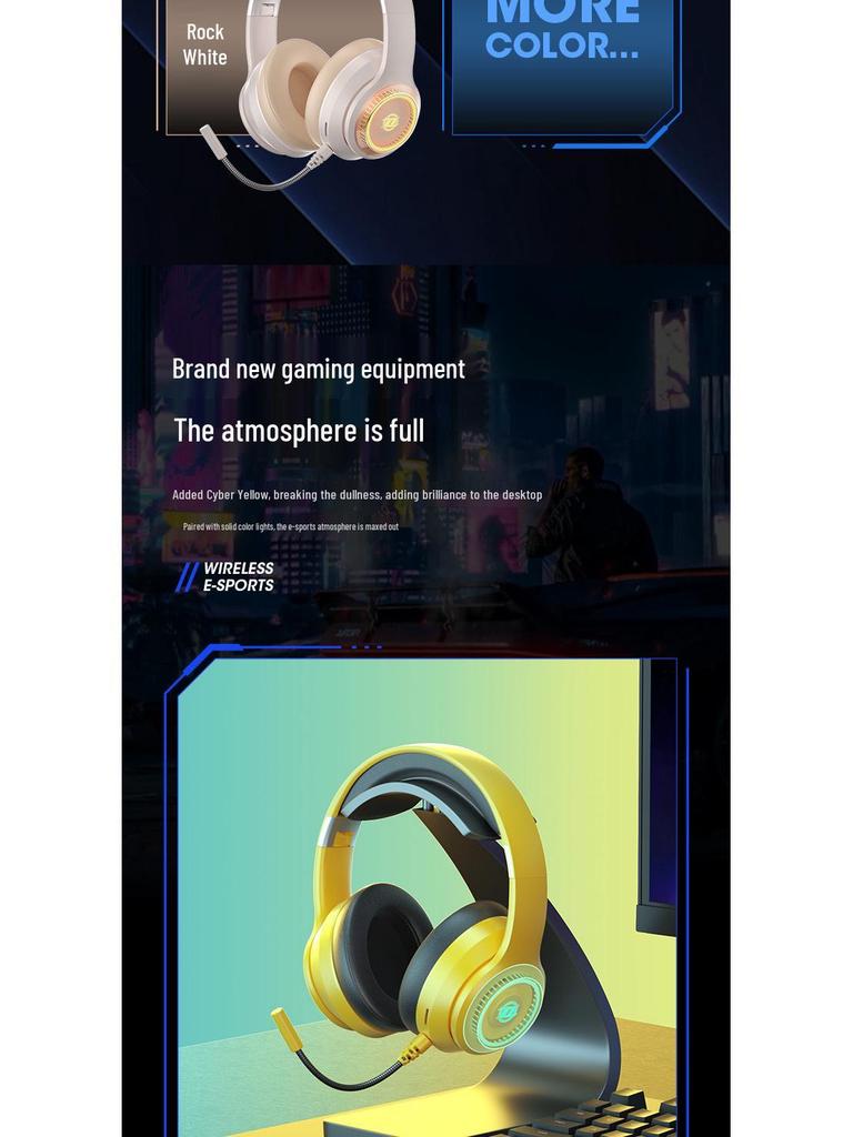 Hot-Selling Luminous Wireless Bluetooth Gaming Headphones with Microphone