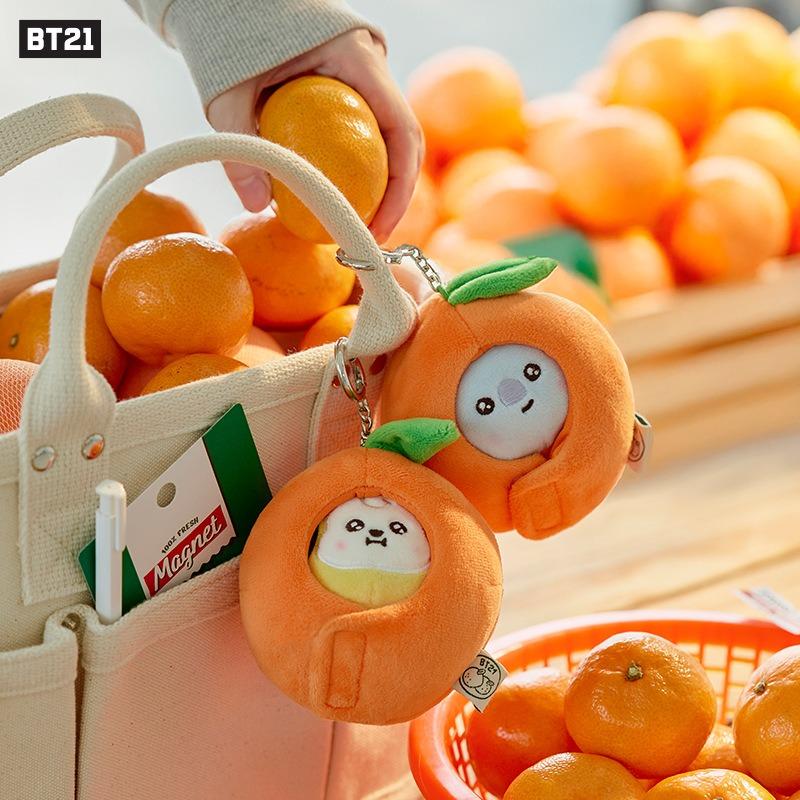 BT BABY orange party series doll keychain, bag hanging LINE FRIENDS