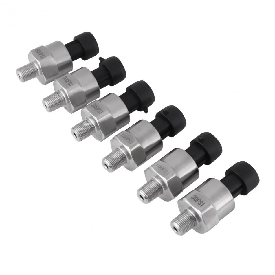 Stainless Steel 1/8" NPT DC 5V Pressure Transducer Sender Sensor For Oil Fuel Water 30/100/150/200/300/500PSI Pressure Senor