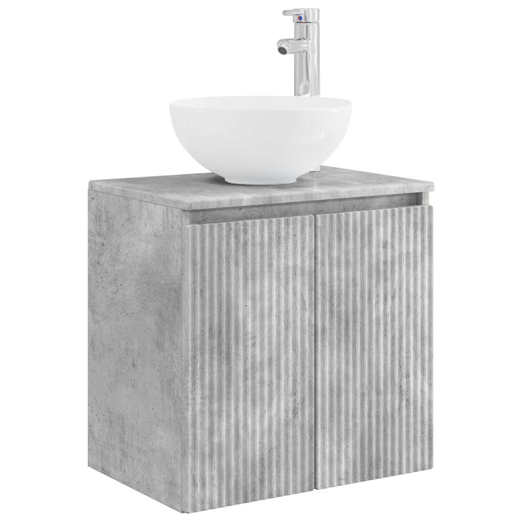 Bathroom Cabinet Set 5 Pcs Concrete Grey 50 X 14.5 X 70 Cm