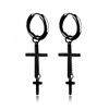 Kreuz Kette Punk Rock Männer Frauen Hip-hop Schwarzer Edelstahl Piercing Creolen Street Pop Ohrring Männlich Trendige Accessoires Schmuck