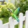 Weather Resistant Statue Resin Hummingbird Figurine, Clip?on Bird for Fence, Flower Pot Tree Garden Landscaping Accessory Branch, Realistic