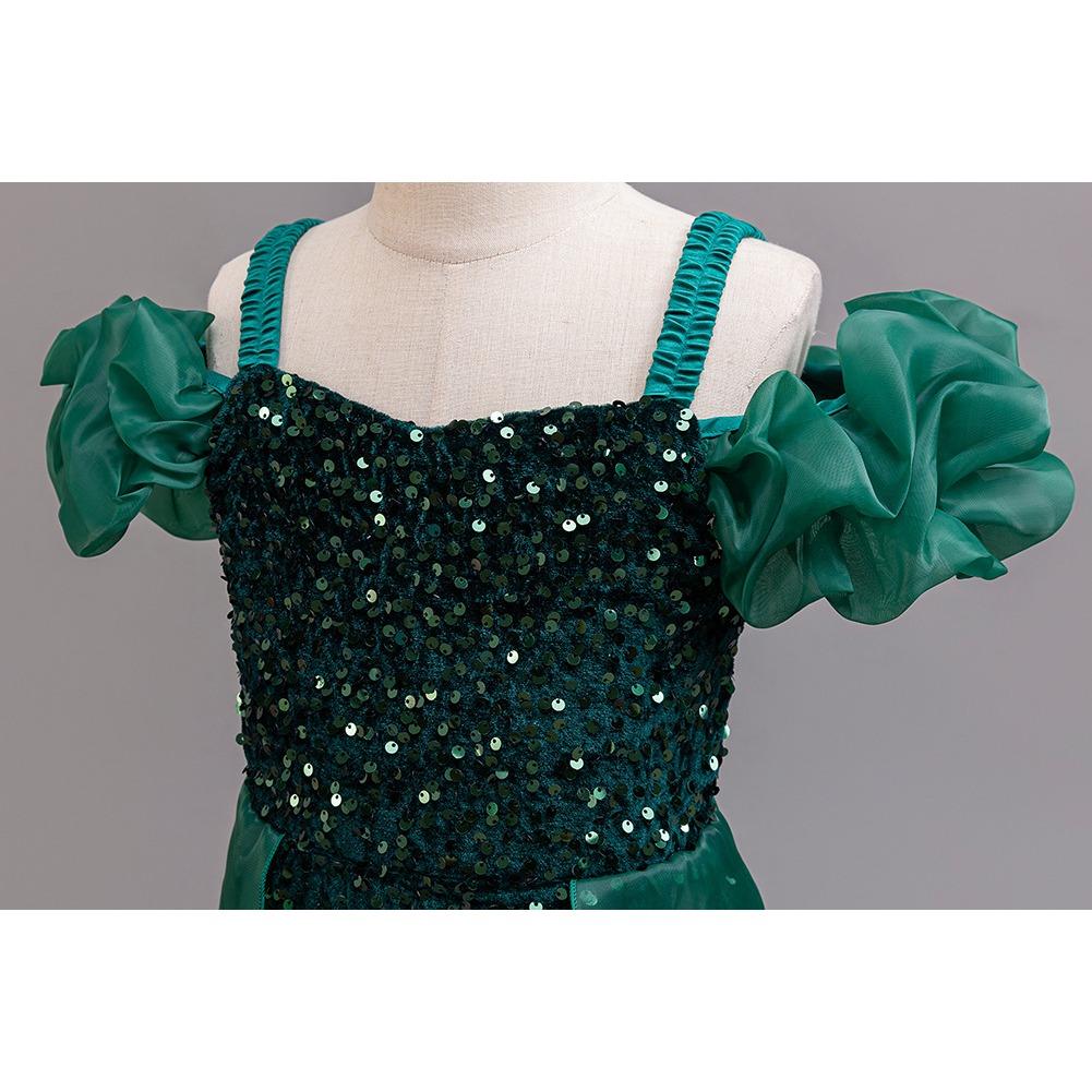 Dívčí letní šaty pro družičku na svatbu, šaty s flitry, dětské princeznovské šaty, síťované šaty, dívčí oblečení, dlouhý odstavec