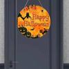 Pumpkin Halloween Wooden Trick Or Treat Decoration Haunted House Door Hangings