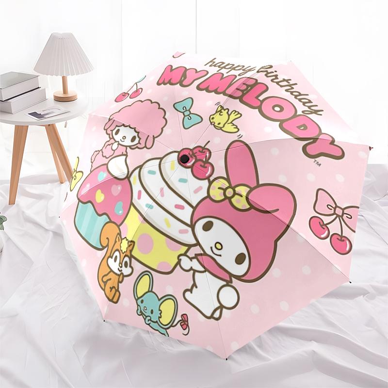 

1pc My Melody Automatic Opening/Closing Umbrella with Foldable Design, Iron Frame, Outdoor Use, Perfect Gift for Fans, Travelers, Daily Use.A050