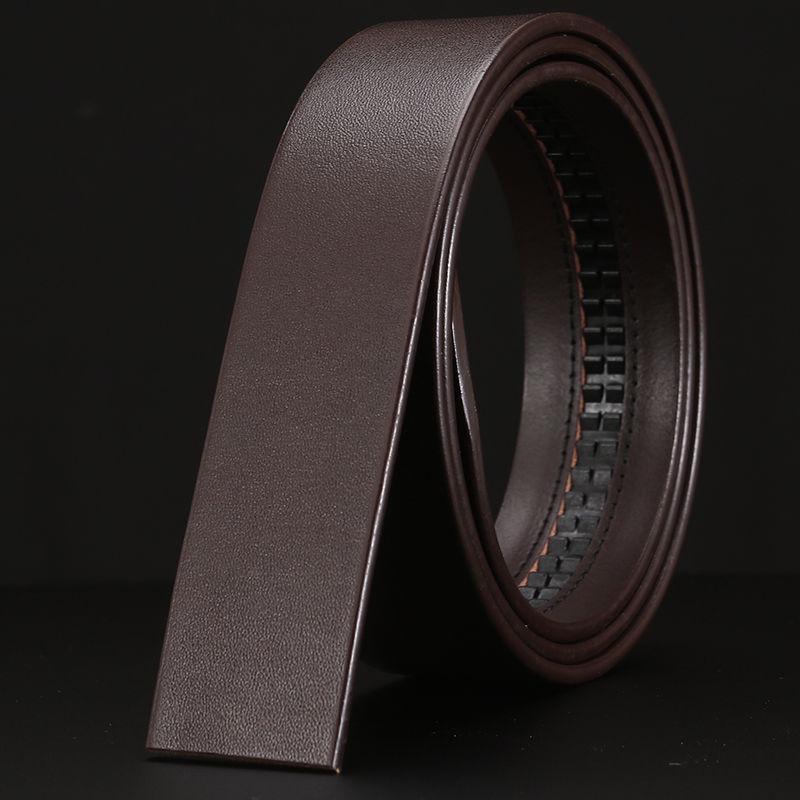 Men's 3.5" Wide Retro Cowhide Leather Belt, Automatic Buckle, Buckle-Free Option