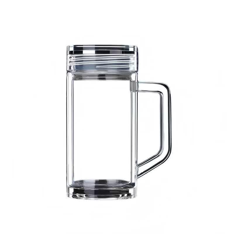 Waterlife Double-Wall Glass Tea Mug with Handle