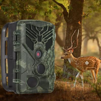 Wildkameras mit Nachtsicht, bewegungsaktiviert, wasserdicht, IP65, 2,7 K, 24 MP, 120 Grad, Wildkamera