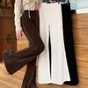 Corduroy Flared Pants for Women's Autumn and Winter New Style Retro High Waisted Slimming Solid Color Y2k Casual Pants for Women