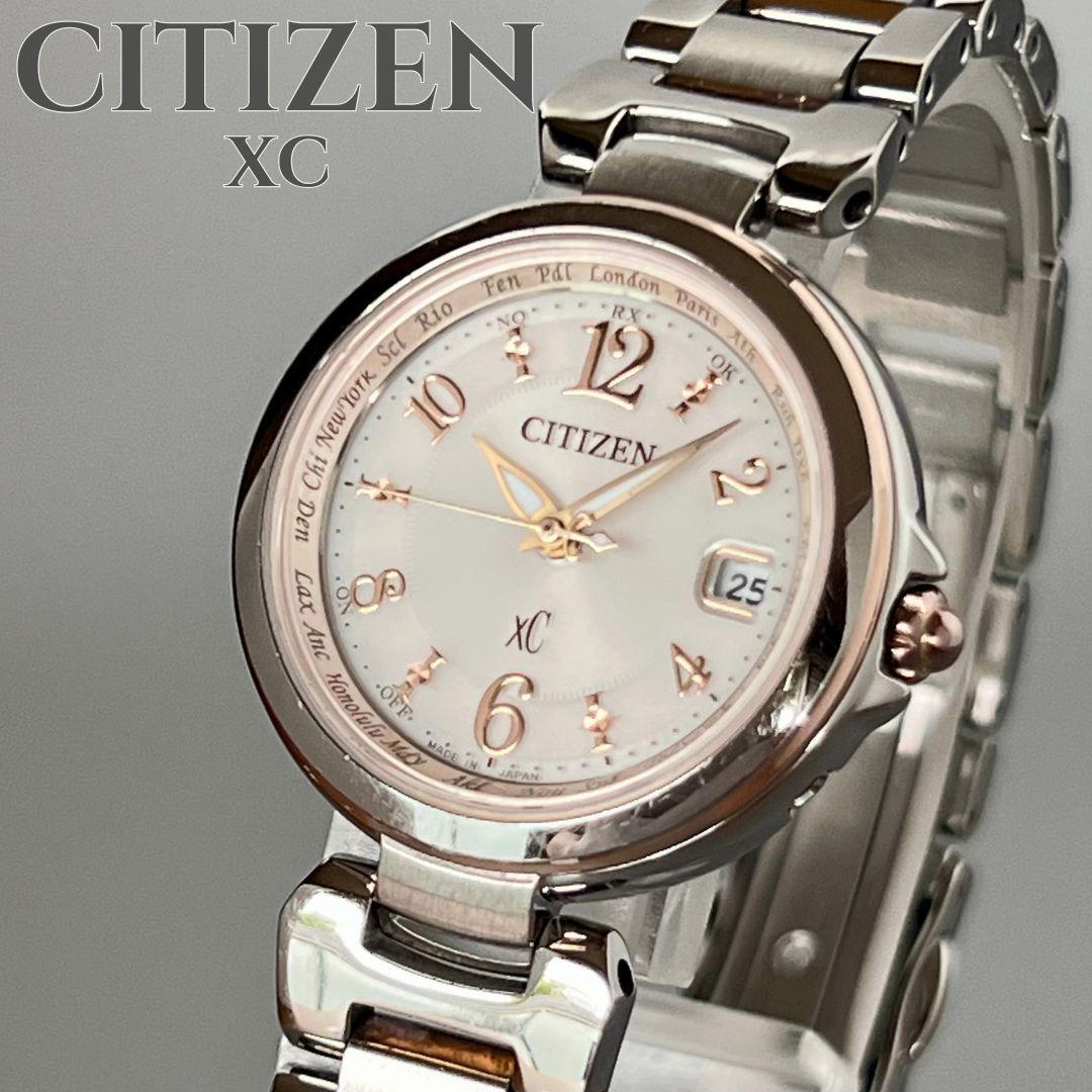 Used [Working item] Citizen xC Happy Flight Sakura Pink Radio Solar Watch