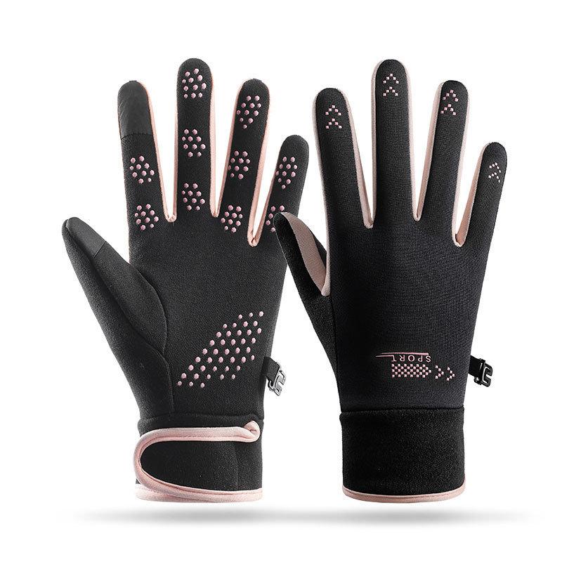 German velvet autumn and winter warm gloves women's outdoor windproof cycling sports non-slip touch screen cold-proof couple gloves men's velvet