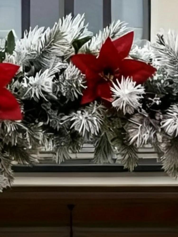 Garland coniferous 180 cm plastic white