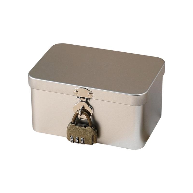 Stili Antichi Scatola Organizer in Ferro Chiusura a Chiave Decorazione da Scrivania per la Casa Archiviazione Privata Sicura