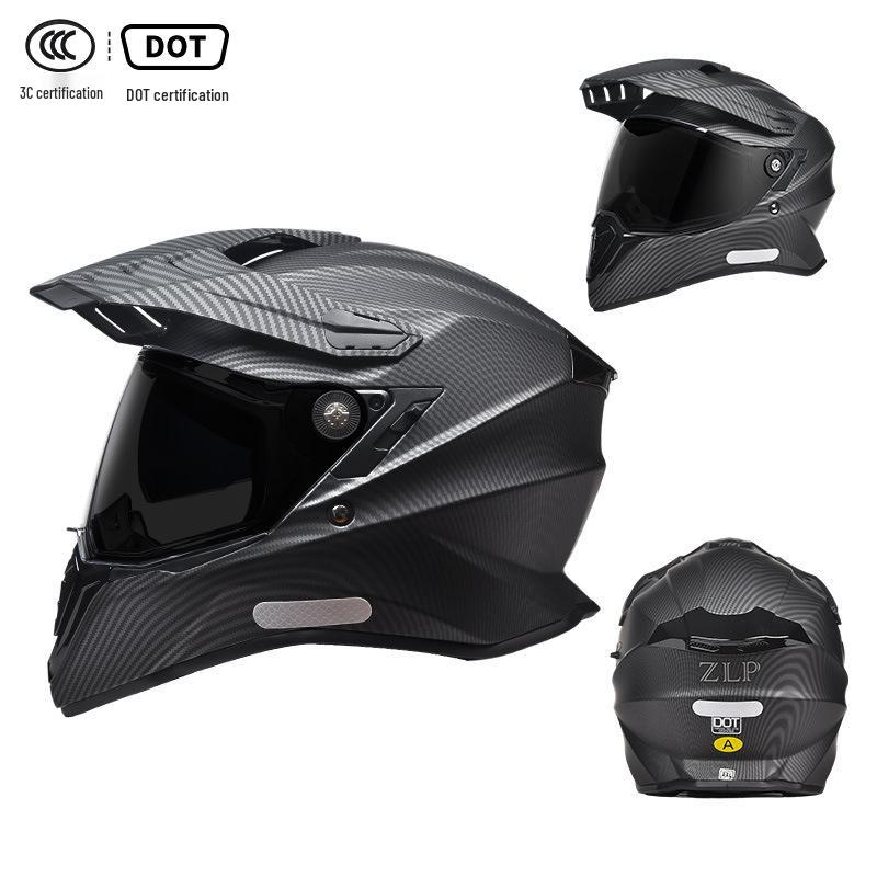 A-Class Unisex Motorcycle Helmet: Double Visor Full Face for Touring & Off-Road Use