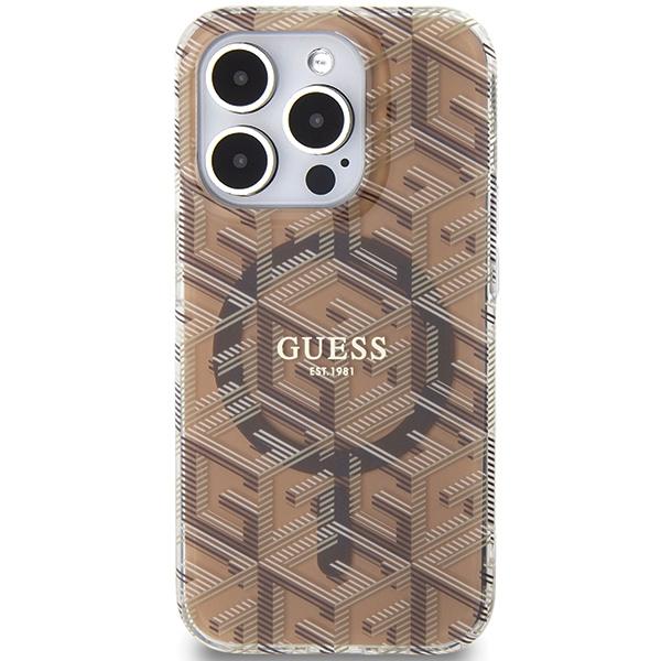 Guess Guhmp15Lhgcustgw Iphone 15 Pro 6.1 Brązowy/Brown Hardcase Iml Gcube Magsafe